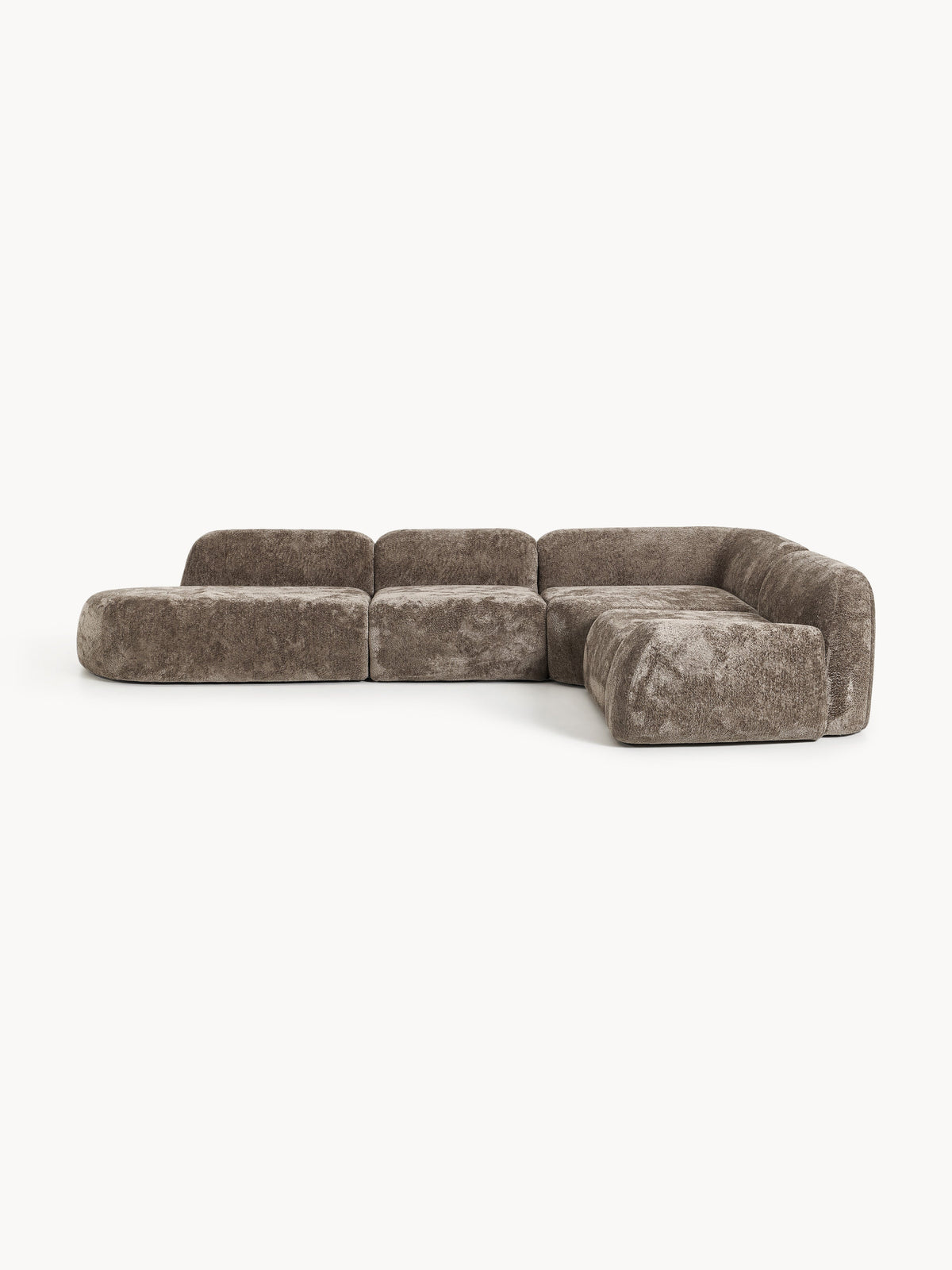 Wolmestra Modular XL Teddy Bouclé Corner Sofa with Chaise Longue