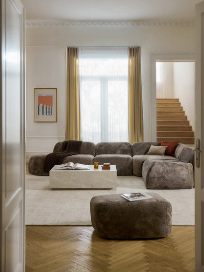 Wolmestra Modular XL Teddy Bouclé Corner Sofa with Chaise Longue