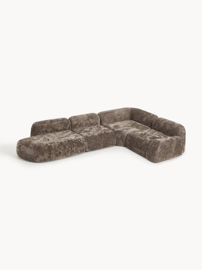 Wolmestra Modular XL Teddy Bouclé Corner Sofa with Chaise Longue