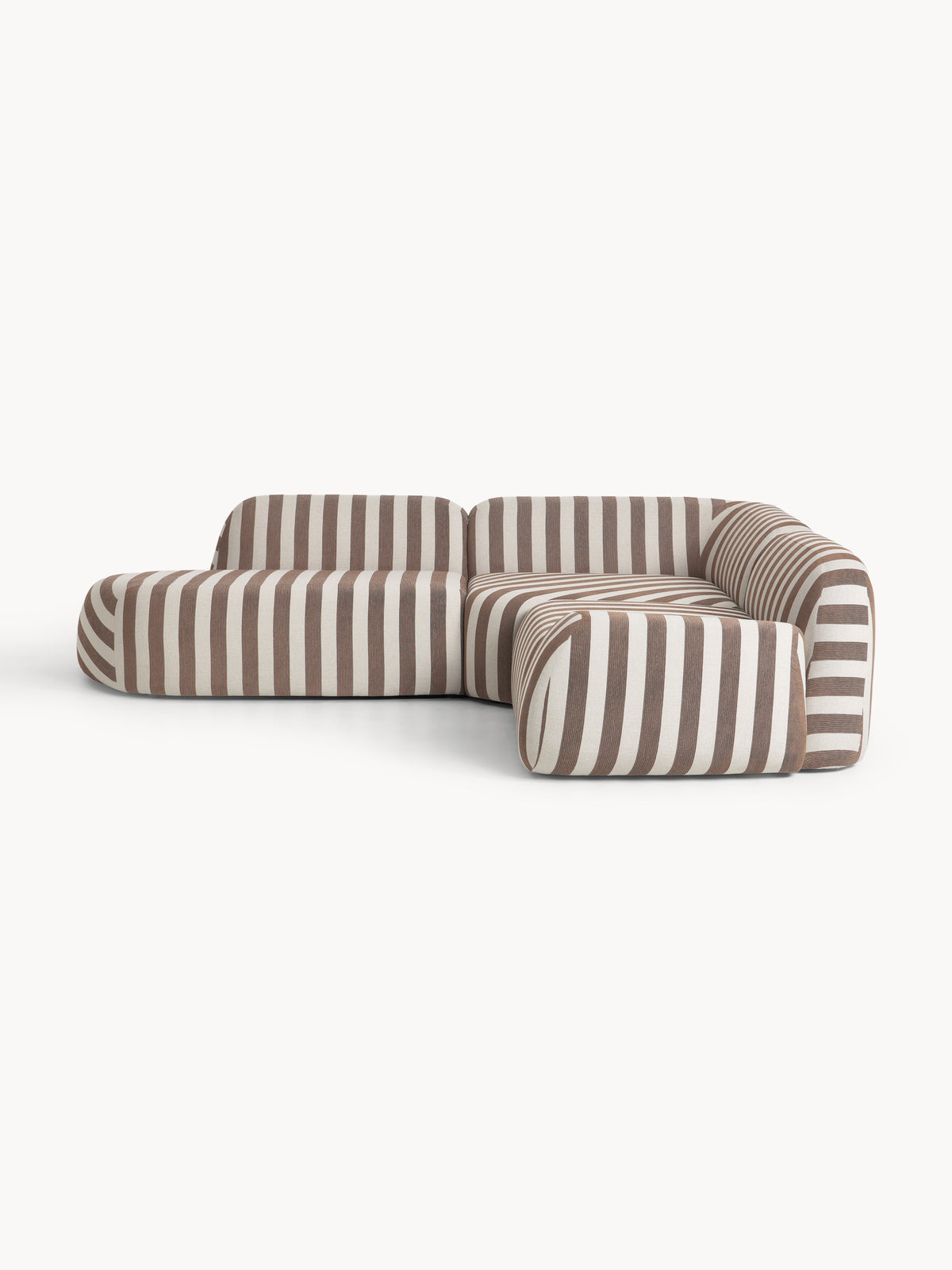 Wolmestra Striped Modular Corner Sofa (4-Seater) with Chaise Longue