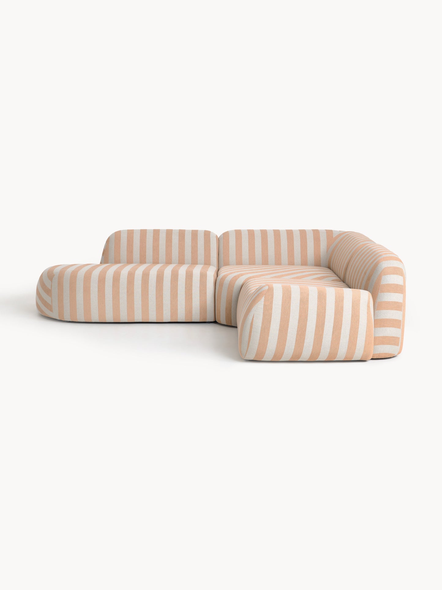 Wolmestra Striped Modular Corner Sofa (4-Seater) with Chaise Longue