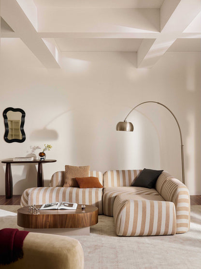 Wolmestra Striped Modular Corner Sofa (4-Seater) with Chaise Longue