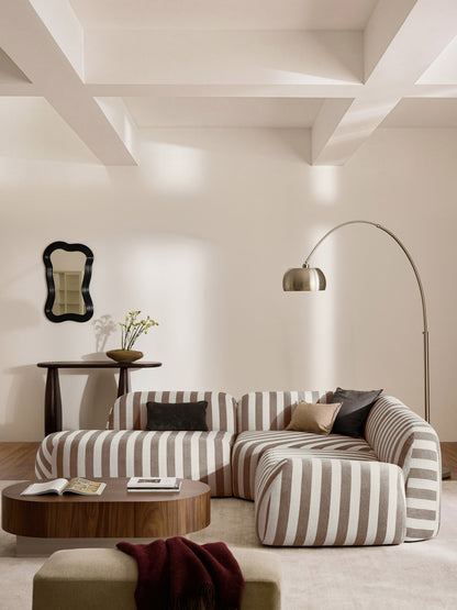 Wolmestra Striped Modular Corner Sofa (4-Seater) with Chaise Longue