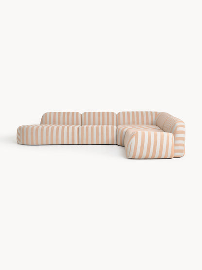 Wolmestra Striped Modular XL Corner Sofa with Chaise Longue