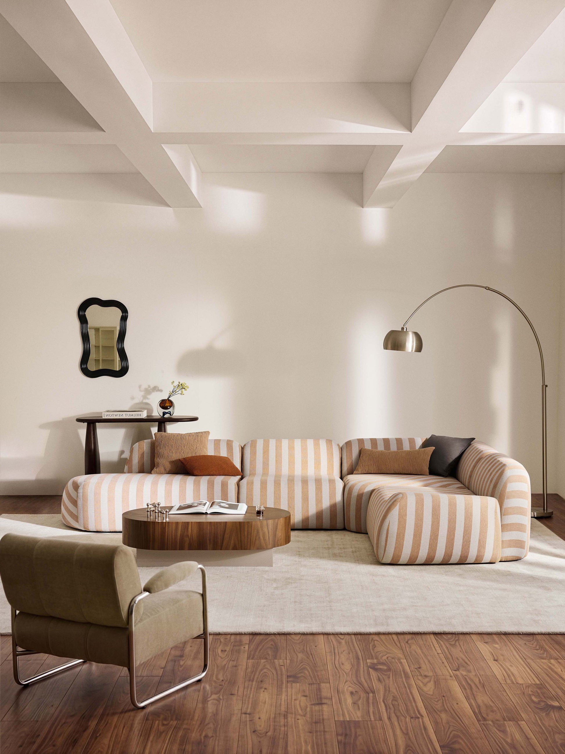 Wolmestra Striped Modular XL Corner Sofa with Chaise Longue