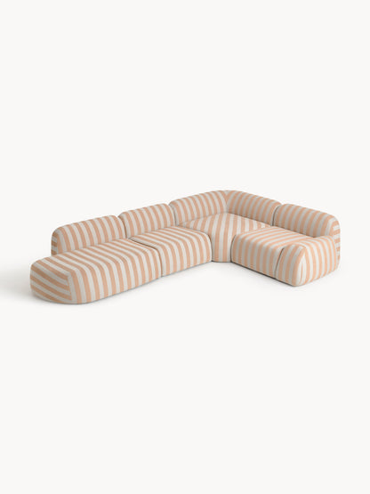 Wolmestra Striped Modular XL Corner Sofa with Chaise Longue