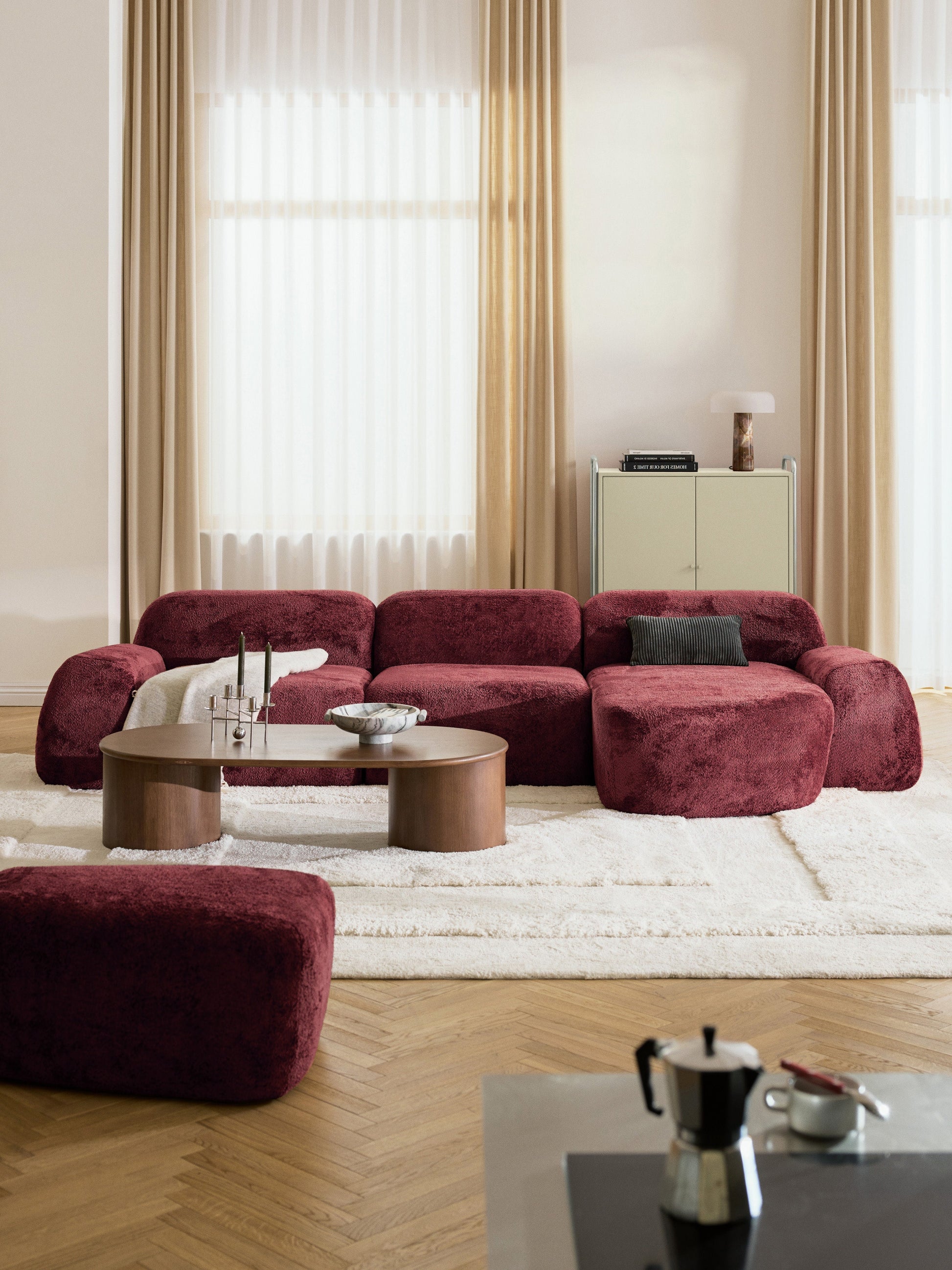 Wolmestra Teddy Bouclé Modular Corner Sofa (4-Seater)