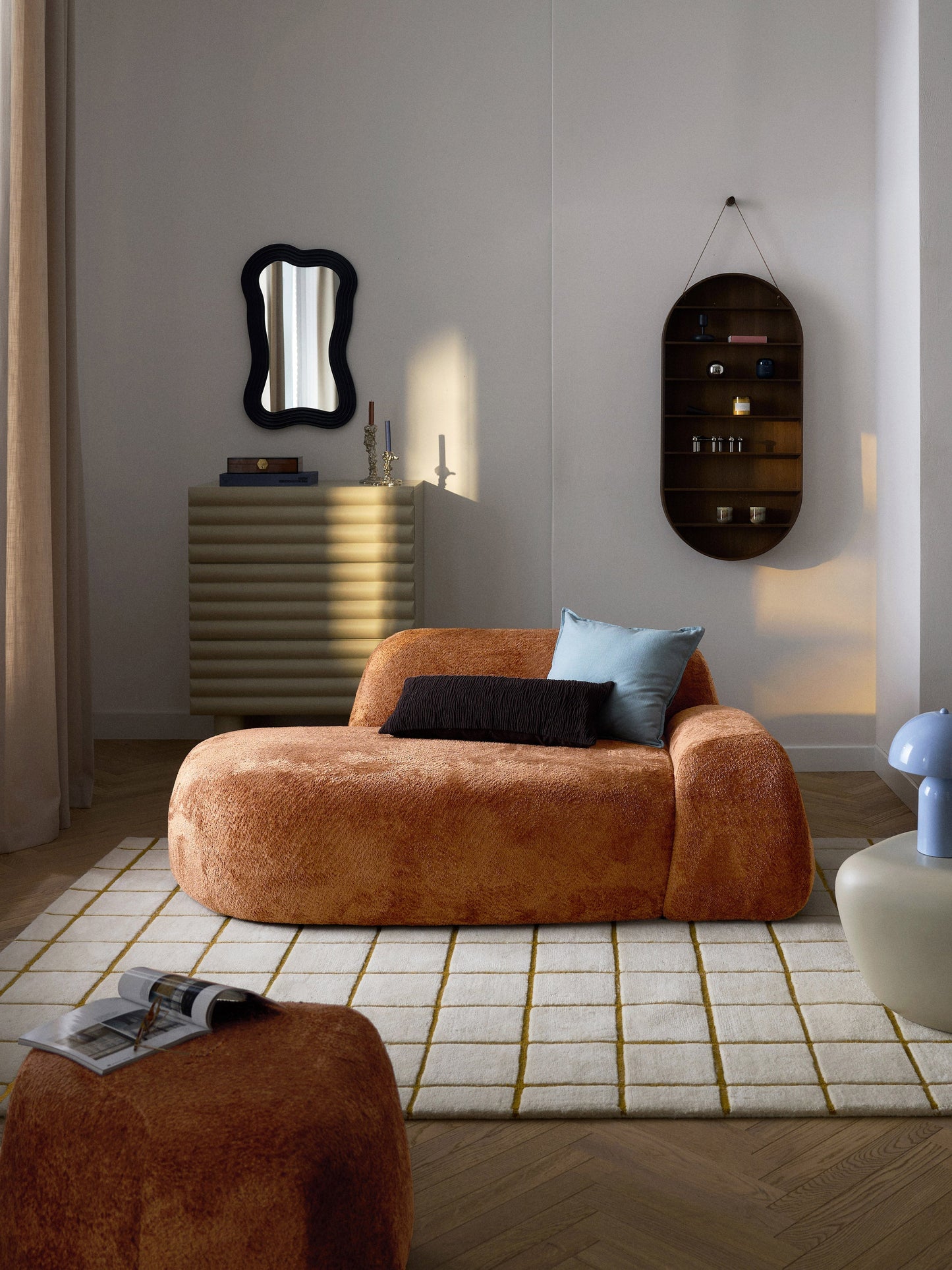 Wolmestra Teddy Bouclé Sofa (2-Seater) with Chaise Longue