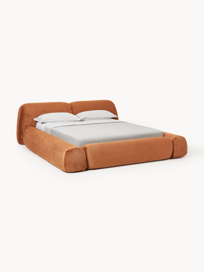 Wolmestra Upholstered Bed in Teddy Bouclé