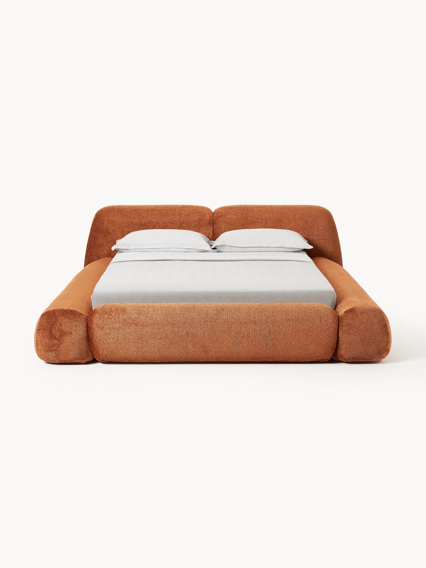 Wolmestra Upholstered Bed in Teddy Bouclé