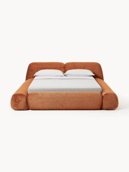 Wolmestra Upholstered Bed in Teddy Bouclé
