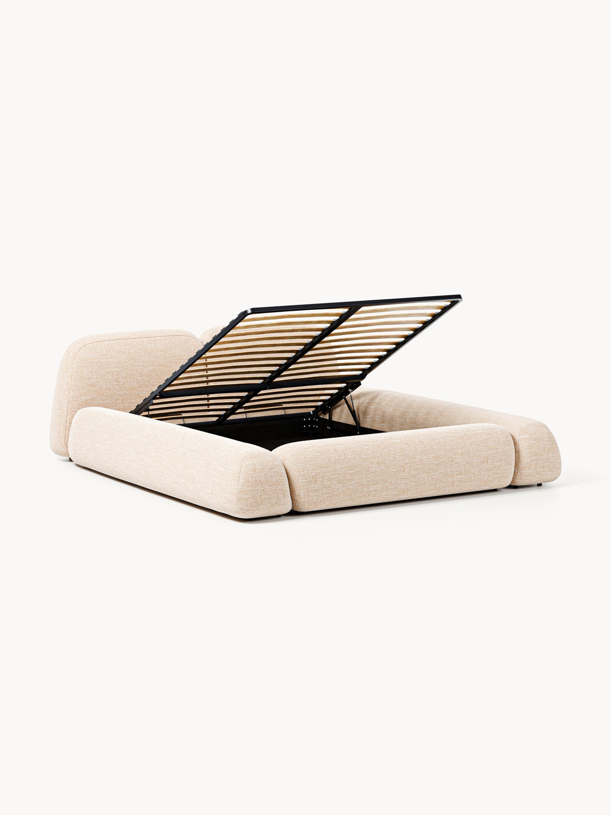 Wolmestra Upholstered Storage Bed in Bouclé