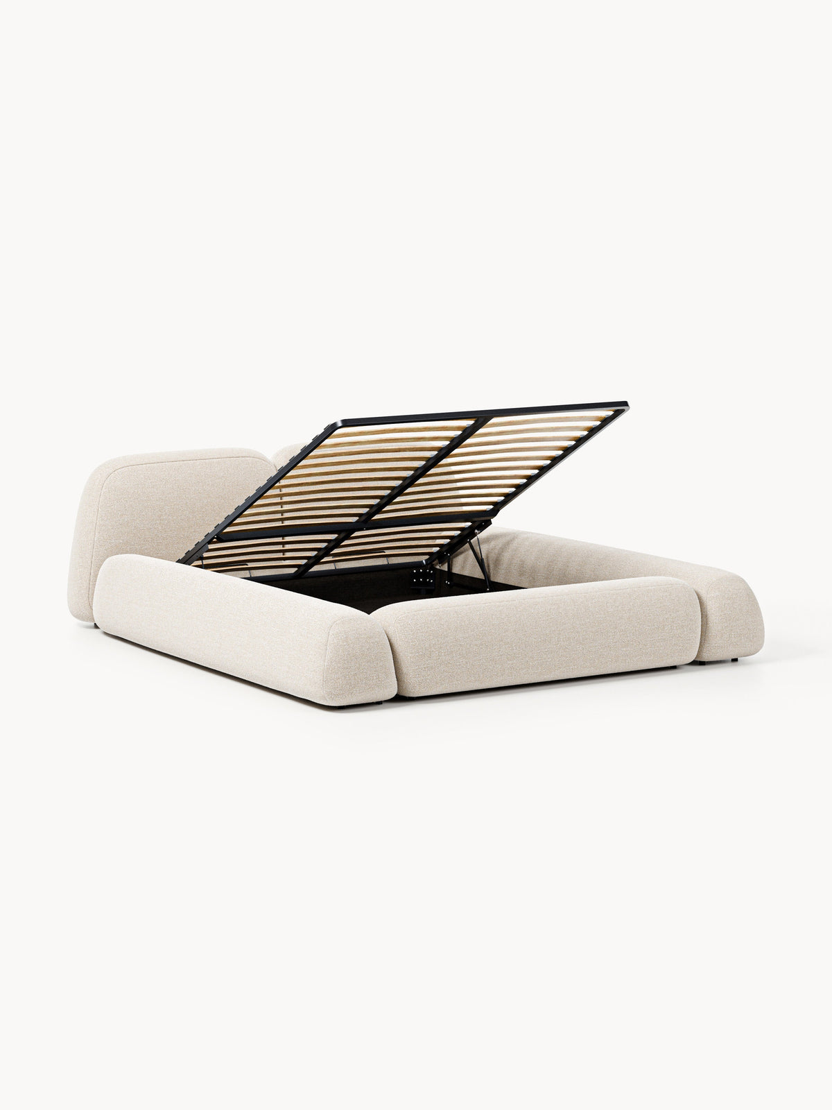 Wolmestra Upholstered Storage Bed in Bouclé